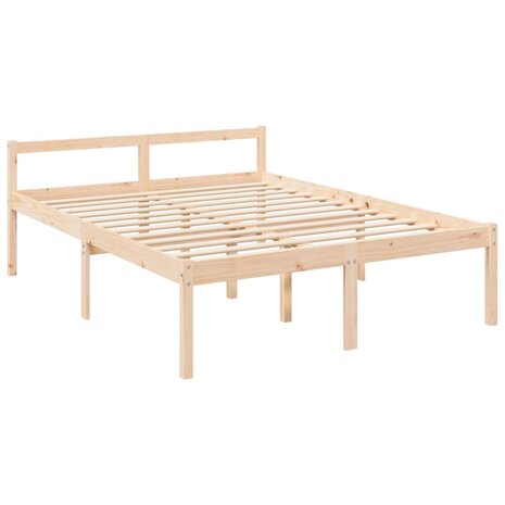 Seniorenbed met hoofdbord massief hout 160x200 cm 9