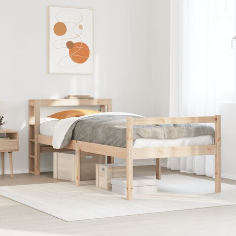 Seniorenbed met hoofdbord massief grenenhout 90x190 cm 1