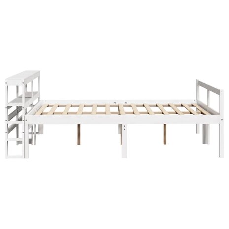 Seniorenbed met hoofdbord massief grenenhout wit 120x200 cm 5