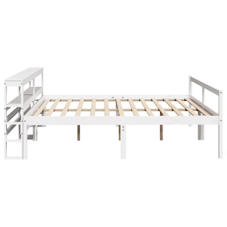Seniorenbed met hoofdbord massief grenenhout wit 180x200 cm 5