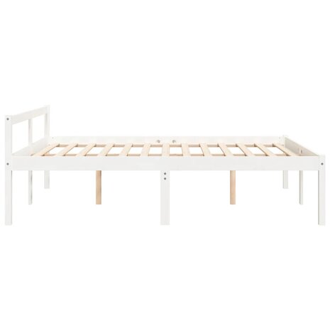 Seniorenbed massief grenenhout wit 160x200 cm 5