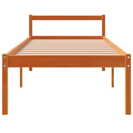 Seniorenbed massief grenenhout wasbruin 90x190 cm 4