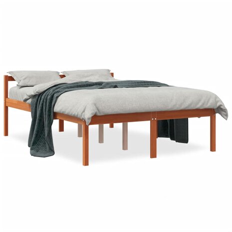 Seniorenbed massief grenenhout wasbruin 120x190 cm 2