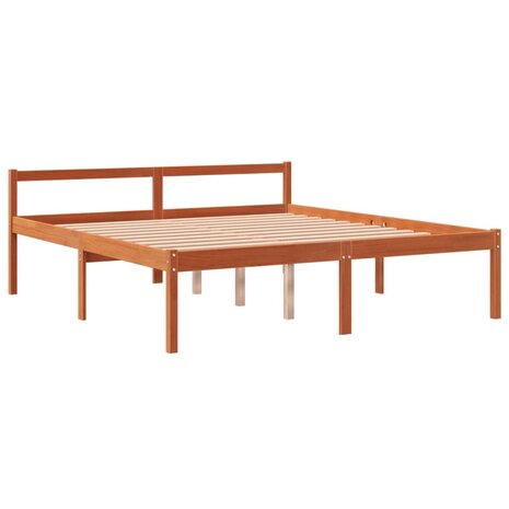 Seniorenbed massief grenenhout wasbruin 150x200 cm 3