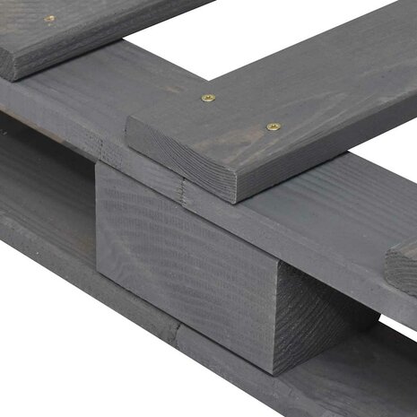 Bedframe pallet massief grenenhout grijs 180x200 cm 5