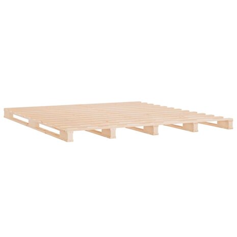 Palletbed massief grenenhout 200x200 cm 4