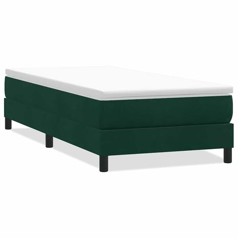 Boxspring zonder matras fluweel donkergroen 80x210 cm 2