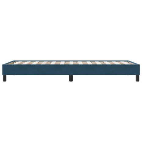Boxspring zonder matras fluweel donkerblauw 90x210 cm 6