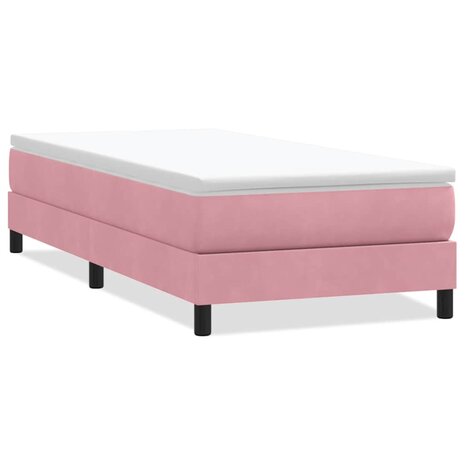 Boxspring zonder matras fluweel roze 90x210 cm 2