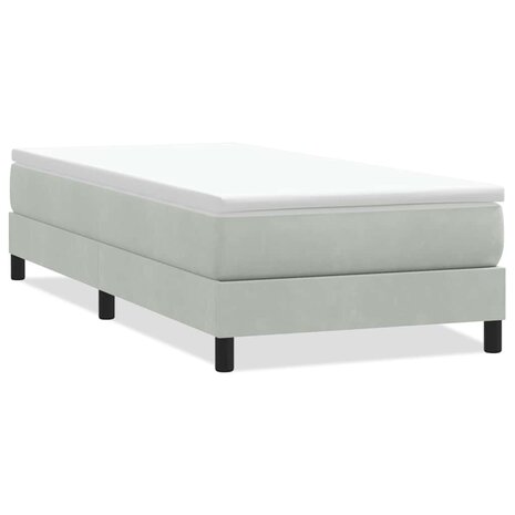 Boxspring zonder matras fluweel lichtgrijs 100x210 cm 2