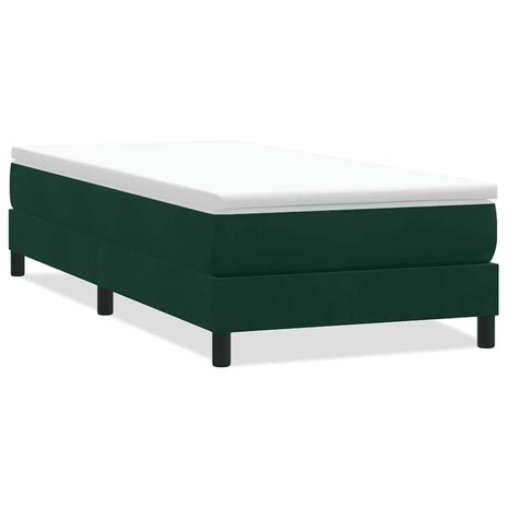 Boxspring zonder matras fluweel donkergroen 100x210 cm 2