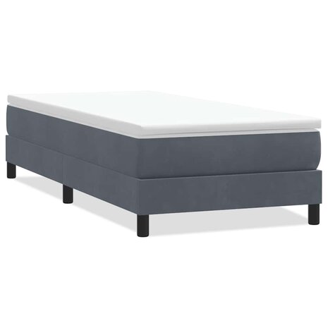 Boxspring zonder matras fluweel donkergrijs 100x220 cm 2