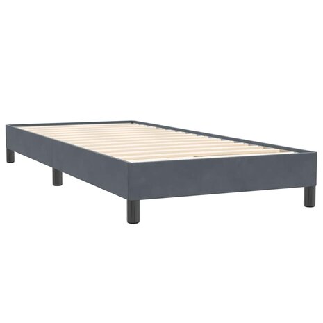 Boxspring zonder matras fluweel donkergrijs 100x220 cm 4