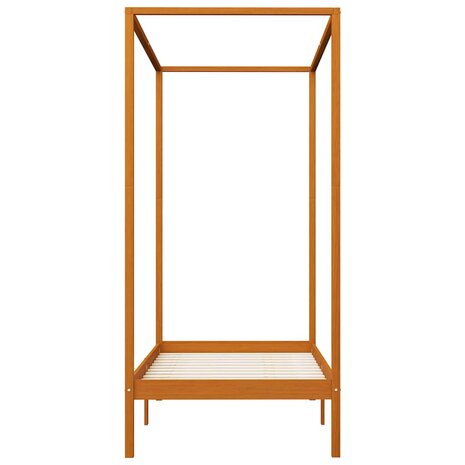 Hemelbedframe massief grenenhout honingbruin 100x200 cm 3