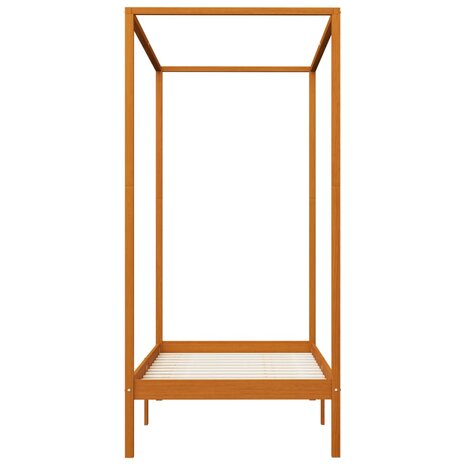 Hemelbedframe massief grenenhout honingbruin 100x200 cm 4