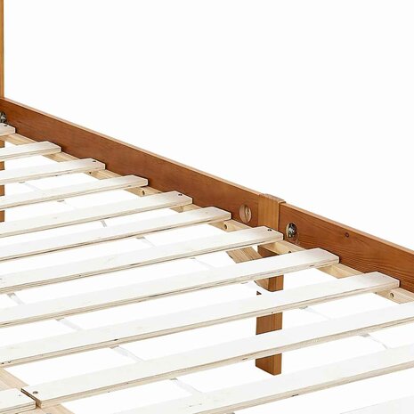 Hemelbedframe massief grenenhout honingbruin 100x200 cm 5