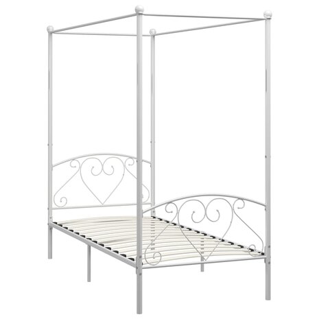Hemelbedframe metaal wit 90x200 cm  2