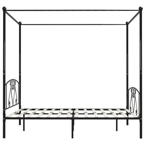 Hemelbedframe metaal zwart 180x200 cm  4
