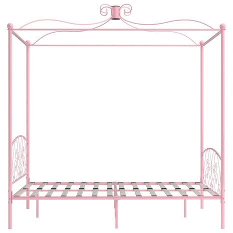 Hemelbedframe metaal roze 140x200 cm 4