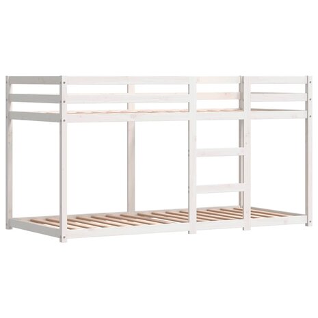 Stapelbed met gordijnen 80x200 cm grenenhout wit en zwart 8