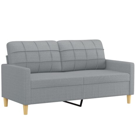 2-delige Loungeset met kussens stof lichtgrijs 4