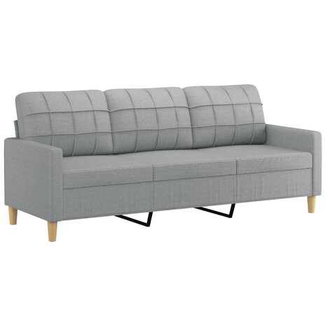 2-delige Loungeset met kussens stof lichtgrijs 4
