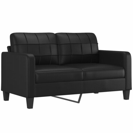 2-delige Loungeset met kussens kunstleer zwart 4