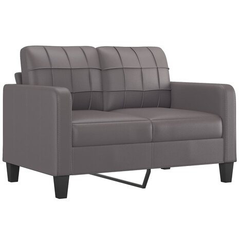 2-delige Loungeset met kussens kunstleer grijs 3