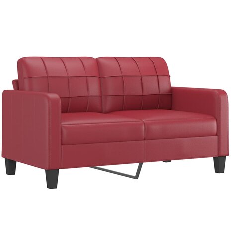2-delige Loungeset met kussens kunstleer wijnrood 4