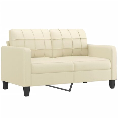 2-delige Loungeset met kussens kunstleer cr&egrave;mekleurig 4