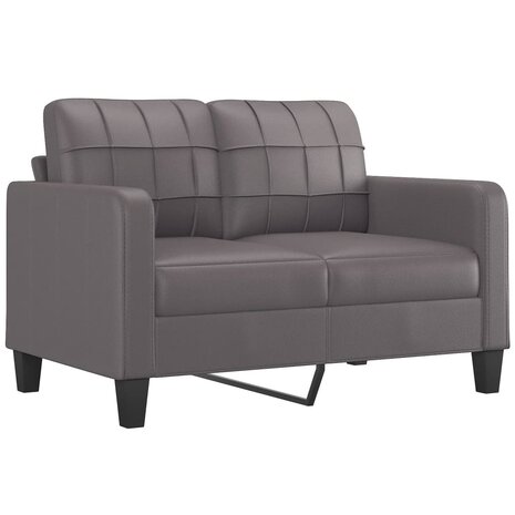 2-delige Loungeset met kussens kunstleer grijs 3