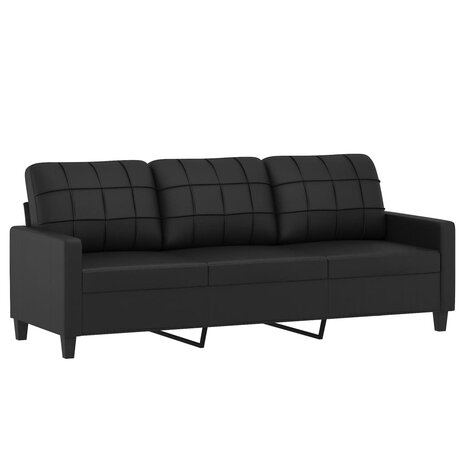 2-delige Loungeset met kussens kunstleer zwart 4