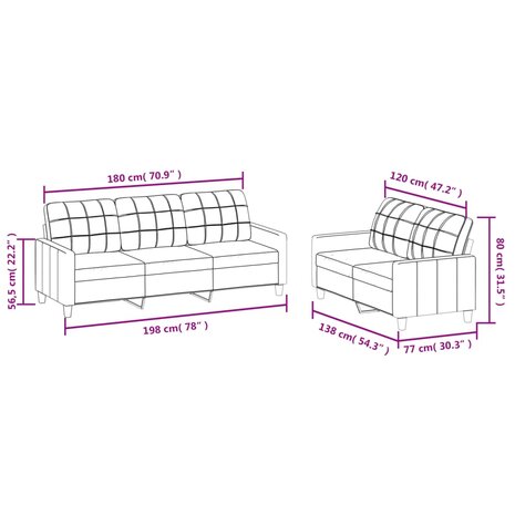 2-delige Loungeset met kussens kunstleer grijs 7