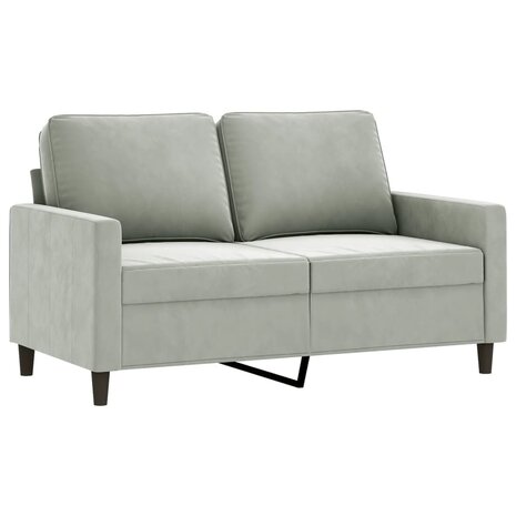 2-delige Loungeset met kussens fluweel lichtgrijs 3