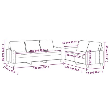 2-delige Loungeset met kussens fluweel donkergrijs 7
