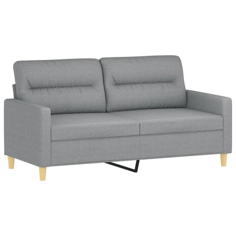 2-delige Loungeset met kussens stof lichtgrijs 4