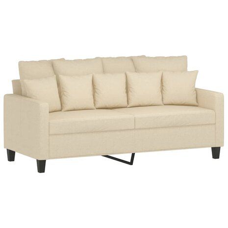 2-delige Loungeset met kussens stof cr&egrave;mekleurig 4