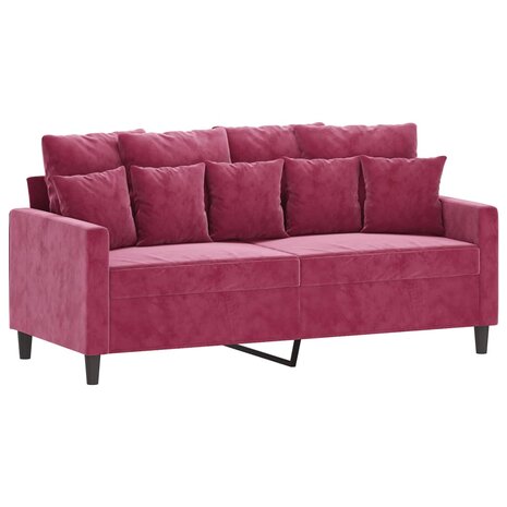 2-delige Loungeset met kussens fluweel wijnrood 4