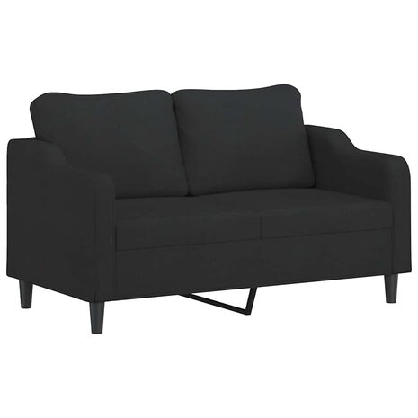 2-delige loungeset met kussens stof zwart 4
