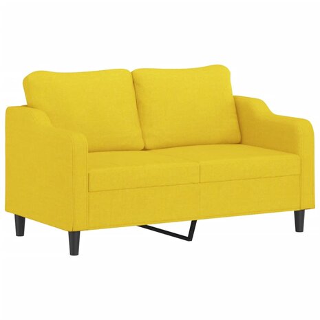 3-delige Loungeset met kussens stof lichtgeel 4