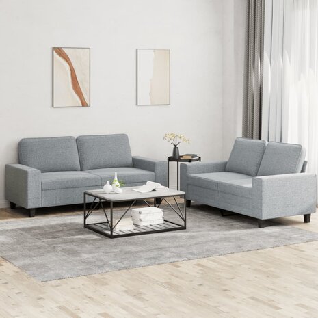 2-delige Loungeset stof lichtgrijs 1