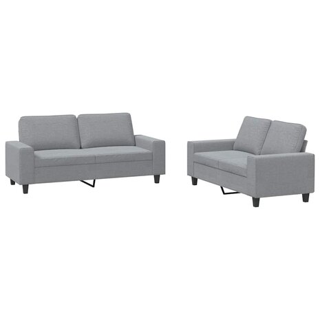 2-delige Loungeset stof lichtgrijs 2
