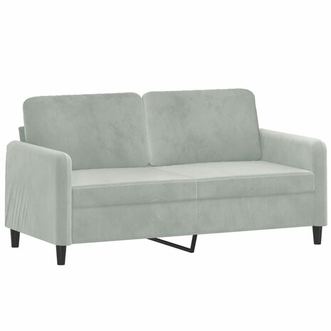 2-delige Loungeset met kussens fluweel lichtgrijs 4