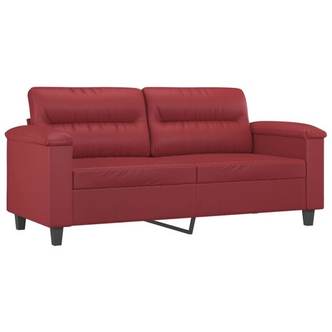 2-delige Loungeset met kussens kunstleer wijnrood 4