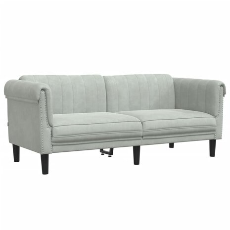 2-delige Loungeset fluweel lichtgrijs 4