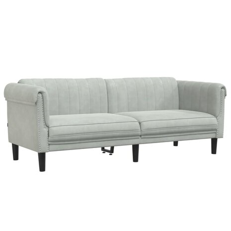 2-delige Loungeset fluweel lichtgrijs 5