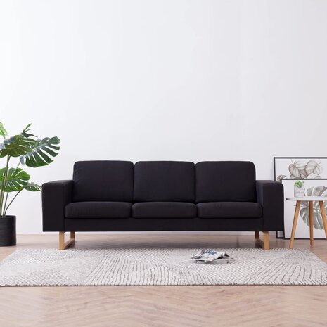 Driezitsbank stof zwart 1