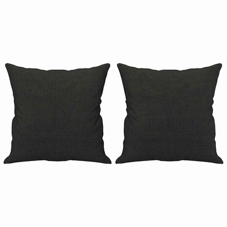 Driezitsbank met sierkussens 180 cm stof zwart 5