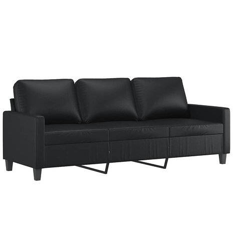 Driezitsbank 180 cm kunstleer zwart 2