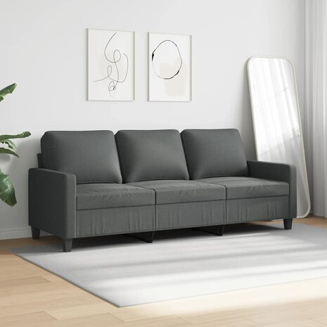 Driezitsbank 180 cm stof donkergrijs 3